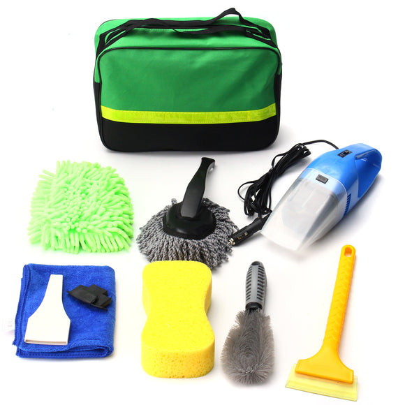 8 X Car Interior Exterior Cleaning Kit Vacuum Brush Cleaner Shovel Sponge Glove