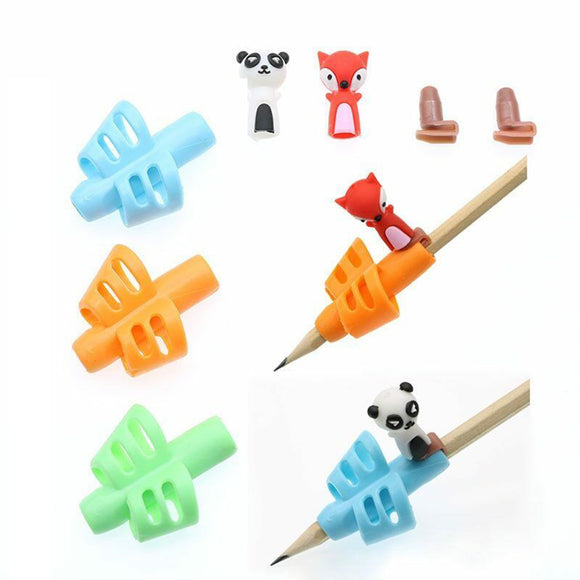 Two-Finger Grip Silicone Baby 3pcs Learning Writing Tool Writing Pencil