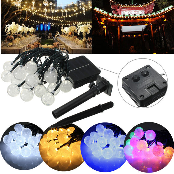 4.8M 20 LED Waterproof Solar Ball Fairy String Light Christmas Wedding Party Garden Decor