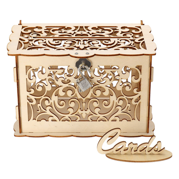 Wooden Wedding Post Box Weddings Reception Card Box With Lock Party Decoration