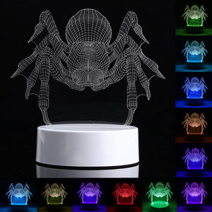 3D Spider LED USB Night Light 7 Color Change Table Desk Lamp Christmas Gift + Remote