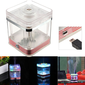 LED Mini USB Square Humidifier Office Home Car Lamp Essential Oil Light Air Purifier Aroma