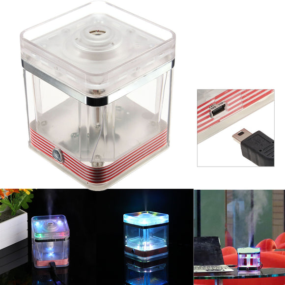 LED Mini USB Square Humidifier Office Home Car Lamp Essential Oil Light Air Purifier Aroma