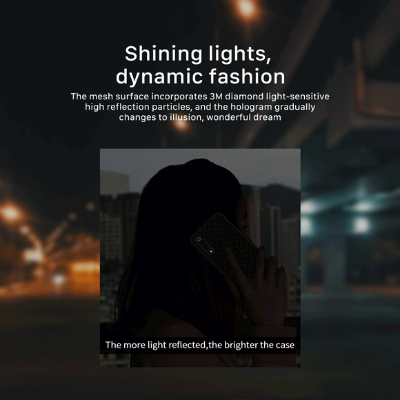 NILLKIN Reflective Slight Woven Polyester Mesh Anti-scratch Protective Case for Xiaomi Mi9 / Mi9 Transparent Edition