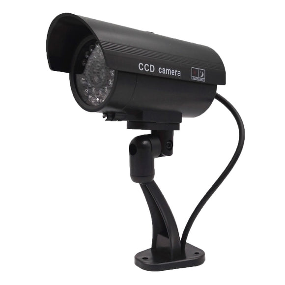 Waterproof Dummy CCTV CCD Bullet Camera with Flashing LED Light Outdoor Fake Simulation Camera