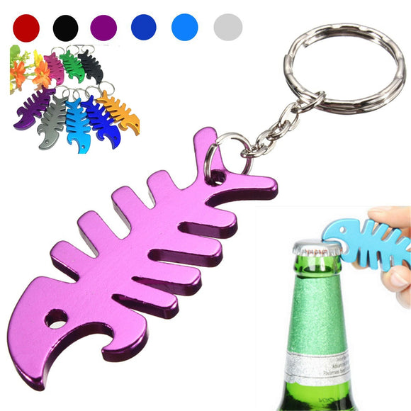 Fish Alloy Beer Bottle Cap Opener Tool Keychain Keyring