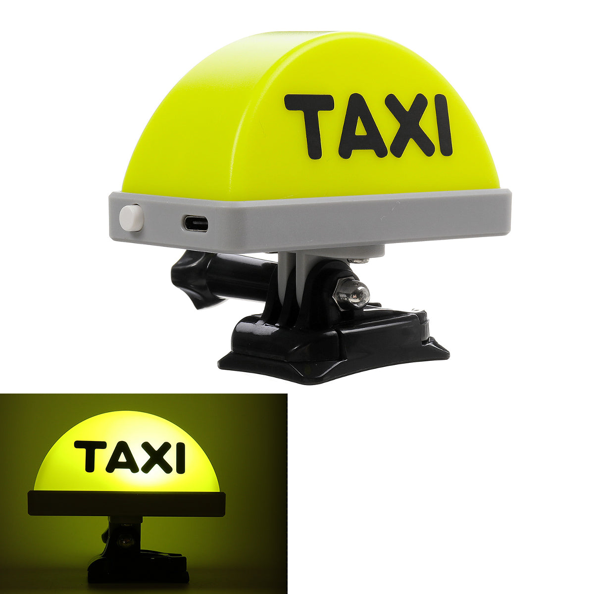LED TAXI Sign Light Helmet/Handlebar Mounting USB Rechargeable Indicat ...