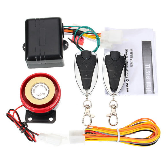 125dB 12V Motorcycle Alarm Lock Anti Theft Sensor Immobilizer With Intelligent Key Black