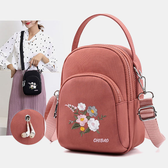 Women Fashion Embroidery Pattern Small Crossbody Bag Shoulder Bag