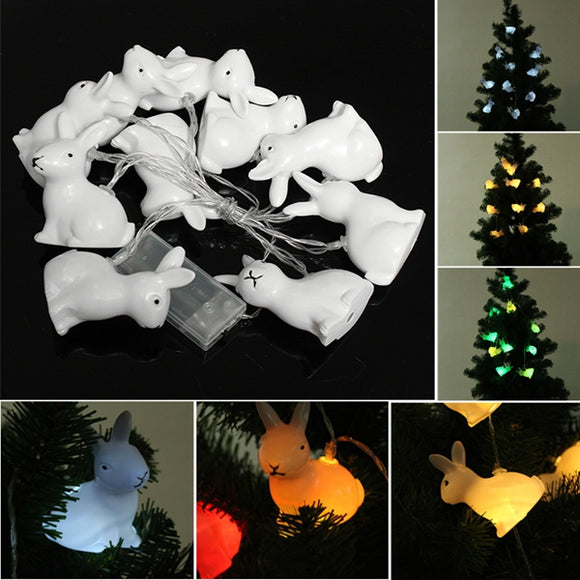 Battery Operated 1.65M 10LEDs Rabbit Colorful Fairy String Light for Party Christmas Easter