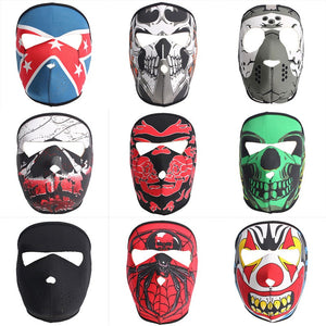 Full Face Mask Motorcycle Reversible Biker Skateboard Scary Sports Neoprene