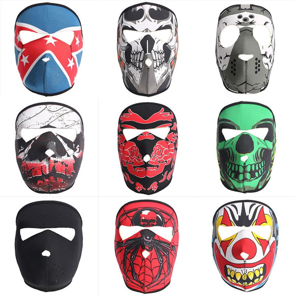 Full Face Mask Motorcycle Reversible Biker Skateboard Scary Sports Neoprene