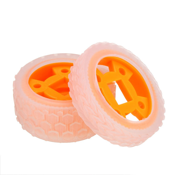 47*12mm/47*21mm 64T Transparent Tire Orange Rubber Wheel for DIY Smart Chassis Car Accessories