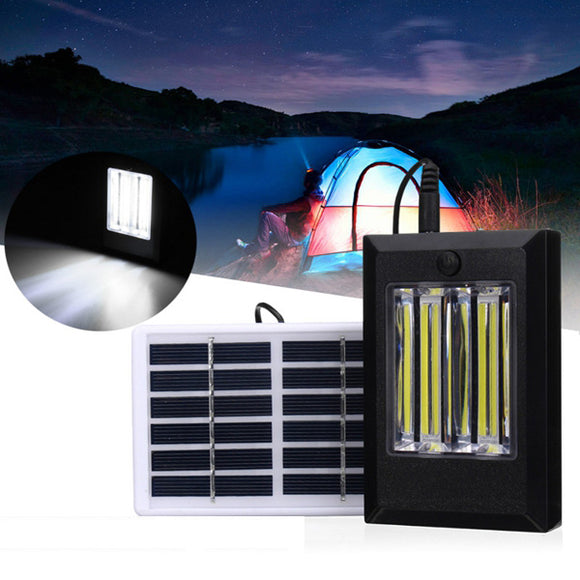 Solar Powered Rechargeable 2W COB LED Wall Light Outdoor Garden Camping Hiking Lamp