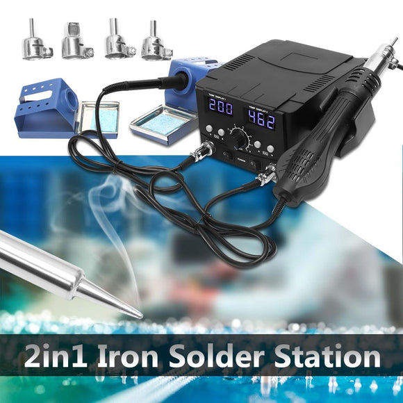 750W LCD Rework Soldering Station 8582D Electric Hot Air Gunn Heater SMD Desoldering Iron Station Solder Welding Machine