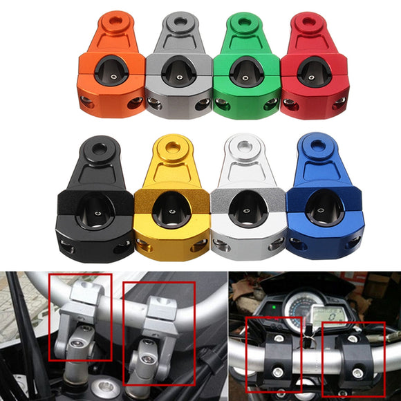 Pair 7/8inch 22mm HandleBar Fat Bar Mount Clamps Riser CNC Dirt Bike Motorcycle