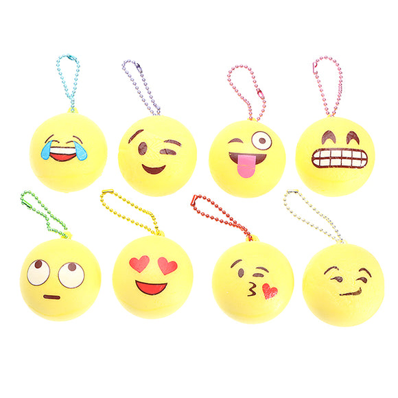 8Pcs Funny Smiling Emoji Expression Stress Pu Ball Kids' Smart Laugh Crey Releasing Ball Squeeze Toy