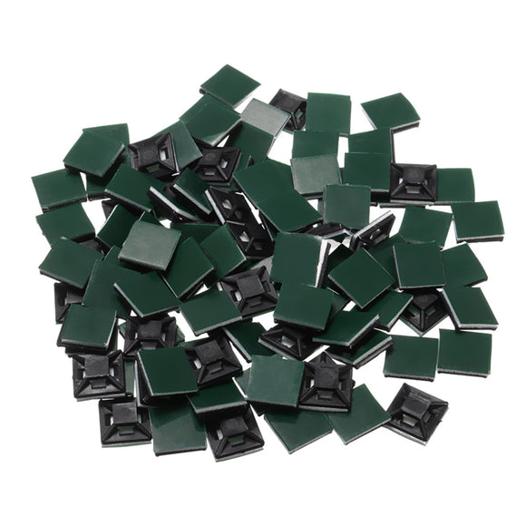 100Pcs Black Self Adhesive Cable Tie Base Holder Sticky Socket