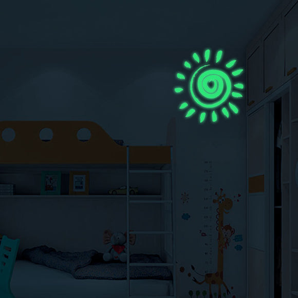 Miico Creative Cartoon Sun Pattern Luminous PVC Removable Home Room  Switch Door Decor Sticker