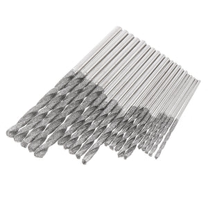 20pcs 1.0/1.5/2.0/2.5mm Diamond Coated Twist Drill Bits Set for Glass Masonry Concrete Drilling