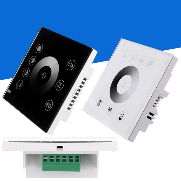 Wall Mount Touch Panel Switch Dimmer Controller for Single Color LED Strip DC12V-24V