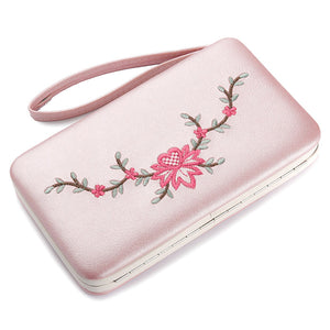Women Vintage Embroidery Flower Wallet Card Bags Phone Bags