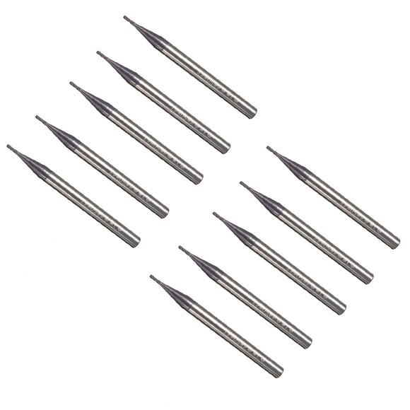 Drillpro 10pcs 1mm 4 Flutes Milling Cutter Tungsten Carbide End Mill Cutter CNC Tool