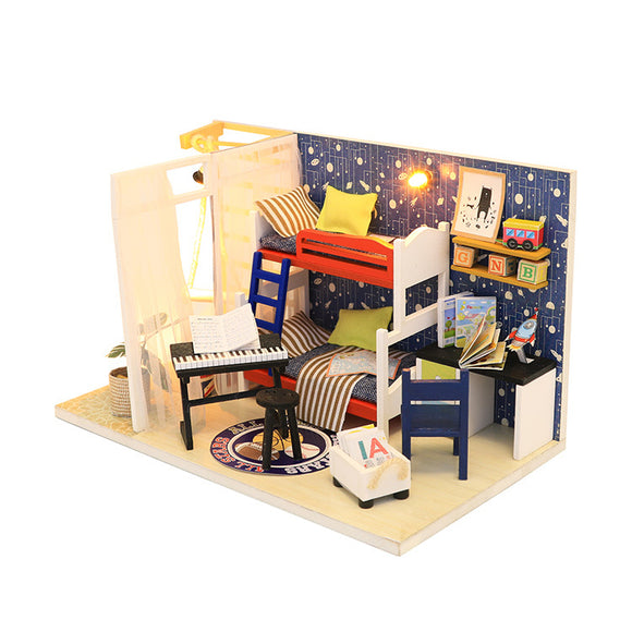 Hoomeda S901 DIY Doll House Future Space Miniature Furnish With Cover 18CM
