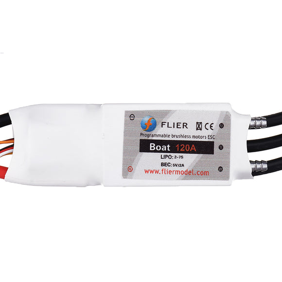 Flier Model 120A Brushless ESC 7S Lipo Two-way Water-Cooled Speed Controller for RC Boat Marine