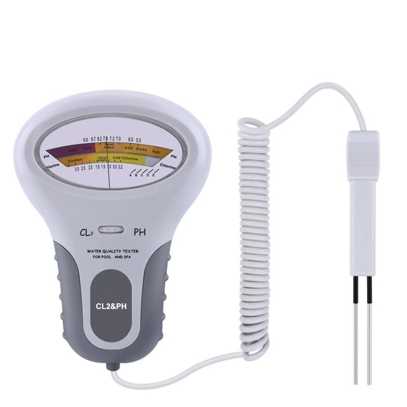 CL2&PH Tester Portable Residual Chlorine Detector Water Quality Analyzer for Drinking Water Spa Swimming Pool Aquarium