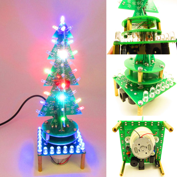 Geekcreit DIY Rotating Colorful Music Christmas Tree LED Flashing Light Kit Electronic DIY Production Parts