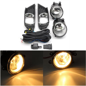 Pair H11 Front Bumper Clear Fog Lights with Wiring Harness Switch Lamp Covers For Toyota Camry 07-09