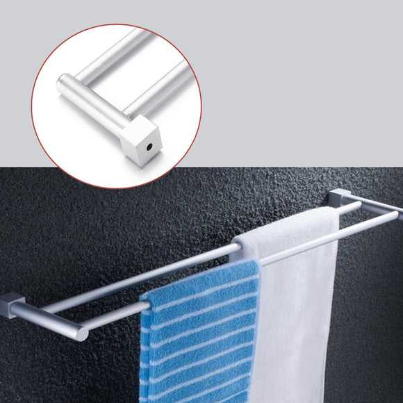 Bathroom Double Towel Holder Rail Rack 2 Bar 60cm Stainless Steel Hanger Wall Mount