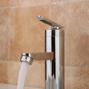 Brushed Chrome Waterfall Bathroom Basin Faucet Single Handle Sink Mixer Tap