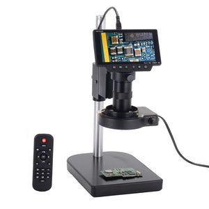 HAYEAR 5 Inch Screen 16MP 1080P 60FPS HDMI USB & WIFI Digital Industry Microscope Camera +Table Stand +100X C-mount Lens +40 LED Light