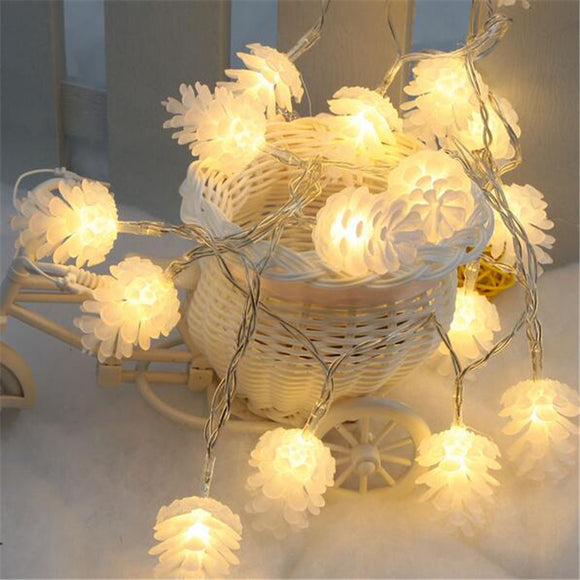 KCASA 2M 20 LED Pine Cone String Lights LED Fairy Lights for Festival Christmas Halloween