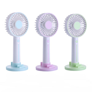 Mini Portable Handheld Fan USB Rechargebale Desktop Fan With Mobile Phone Pen Holder Makeup Mirror