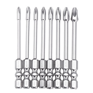BROPPE 8Pcs 75mm/100mm Length Impact Phillips Screwdriver Bit High Torque Cross Screwdriver Bit S2 Strong Magnetic Screwdriver Bit