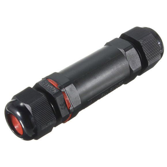 Ip68 Cable Connector Outdoor Hollow Butt Connector Black 3 Pole Waterproof Moisture Proof