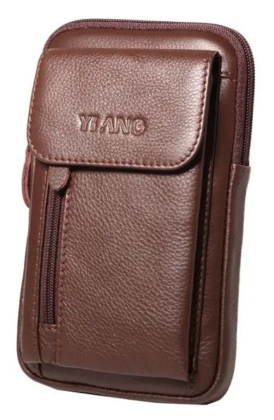 Genuine Leather 5.5-7″ Cell Phone Bag Waist Bag Crossbody Bag For Men