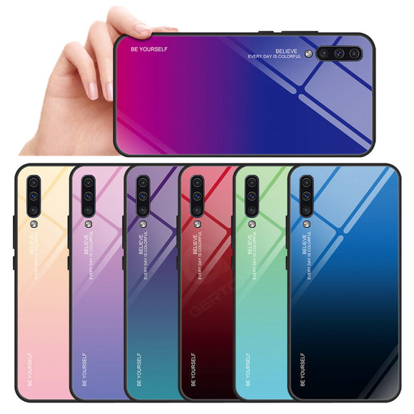 Bakeey Gradient Tempered Glass Protective Case For Samsung Galaxy A70 2019 Scratch Resistant Back Cover