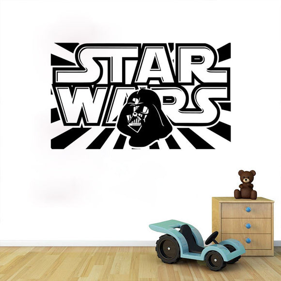 W-1 Star Wars Alphabet  Wall Stickers Removable  -  BLACK