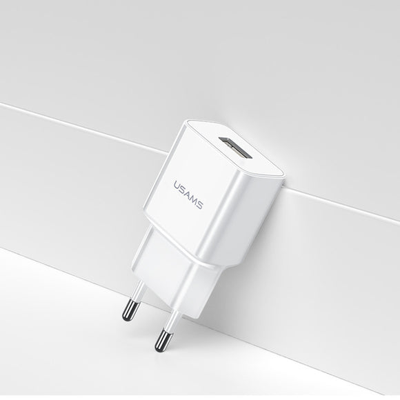 USAMS 2.1A Single Port Fast Charging USB Charger Adapter EU Plug Suitable For iPhone X XS HUAWEI P30 Mate20 XIAOMI MI9 S10 S10+