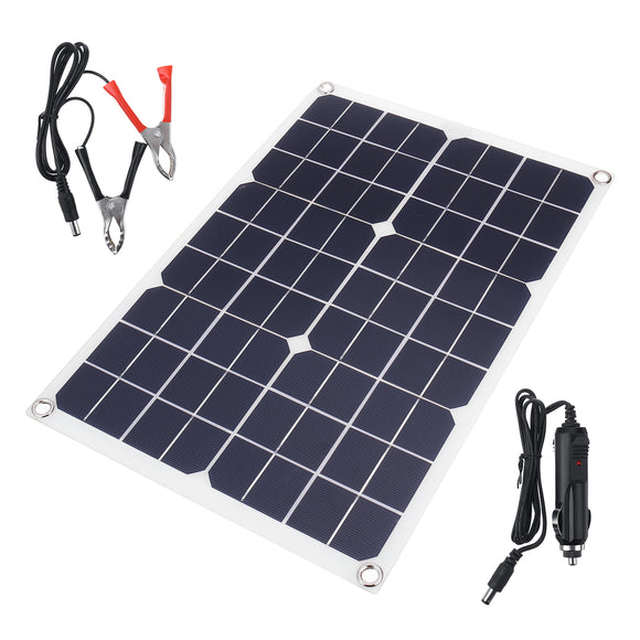 20W DC5V Monocrystalline Ultra-thin Solar Panel Rear Wiring USB Port with Cable