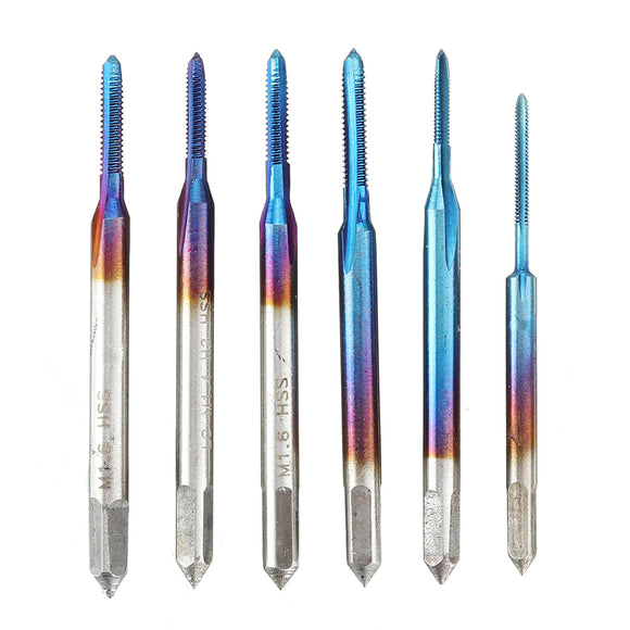 Drillpro M1-1.8 Nano Blue Coated Metric Thread Tap Straight Flute Machine Tap HSS Screw Tap