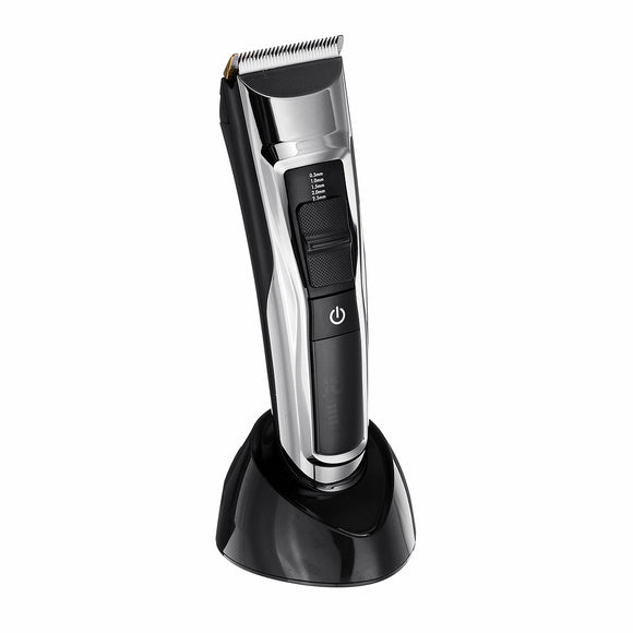 LCD Digital Men Rechargeable Cordless Electric Hair Clipper Cutter Haircut Trimmer +Comb