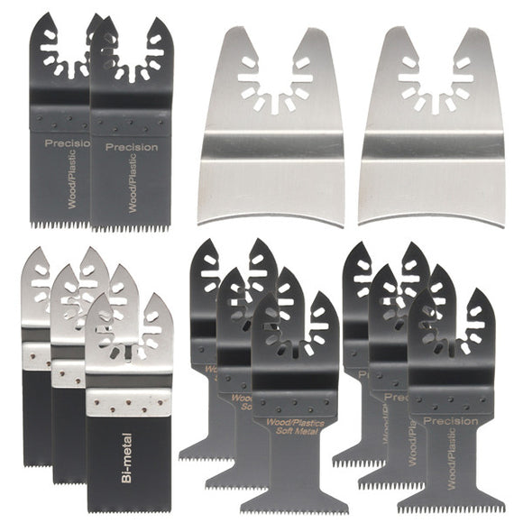 15pcs Mix Saw Blades Oscillating Multitool for Fein Bosch Dewalt Porter