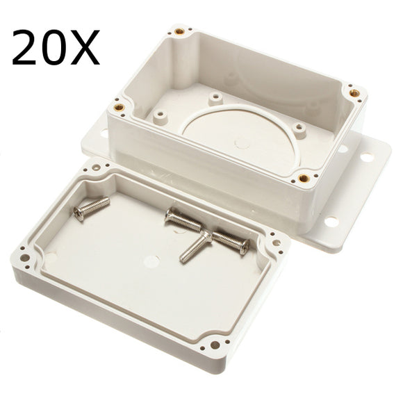 20Pcs 100x68x50mm White Plastic Enclosure Waterproof Electronic Case Project Box