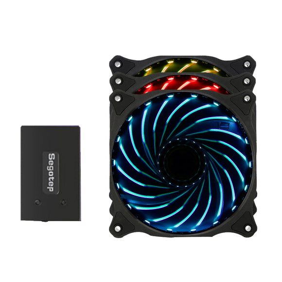 Segotep Moparty 12cm RGB LED Cooling Fan Set 3 Fans with Controller