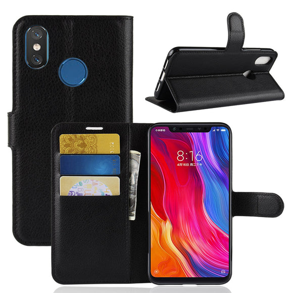 Bakeey Flip Card Slot With Stand PU Leather Case Protective Case For Xiaomi Mi 8
